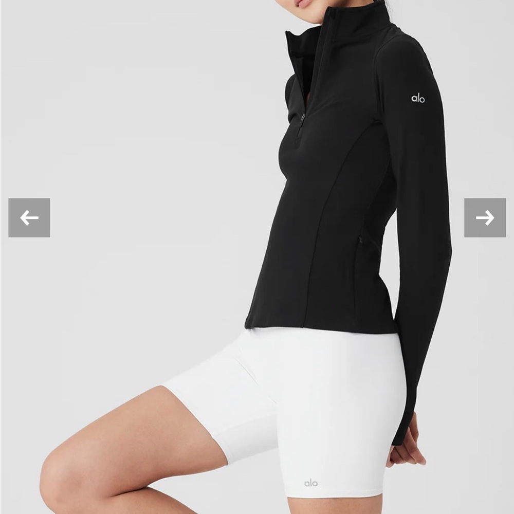 Alo Black 1/2 Zip Rapid Pullover size Small